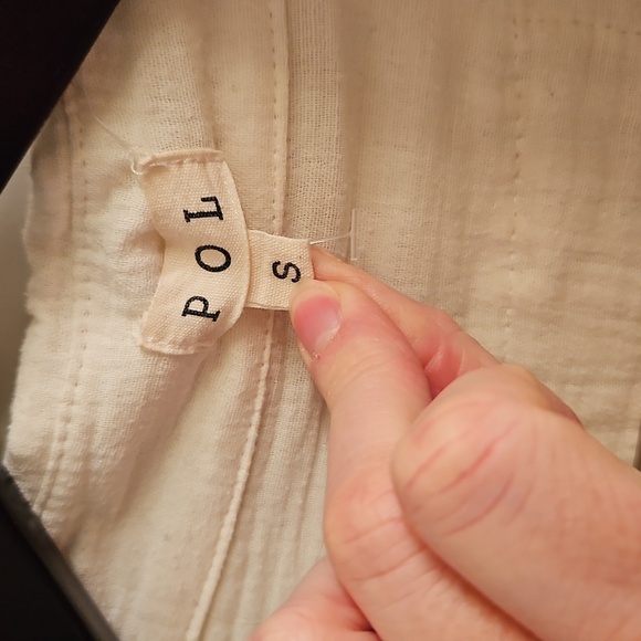 POL Rare Cream Patchwork Textured Oversized Shacket / Top, S, Boho, Ethereal - Picture 3 of 9